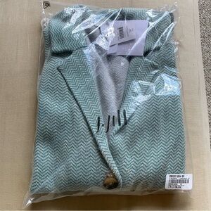 NWT J. Jill Double Knit Blazer Green Heather Herringbone SP Petite Womens Jacket